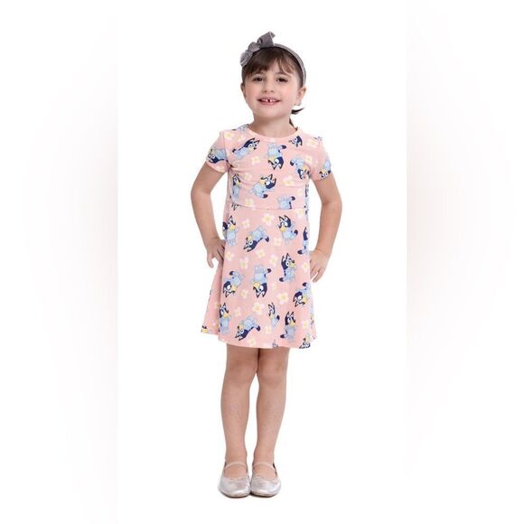 Three Piece Toddler Girl Print Skater Dress - Picture 7 of 7